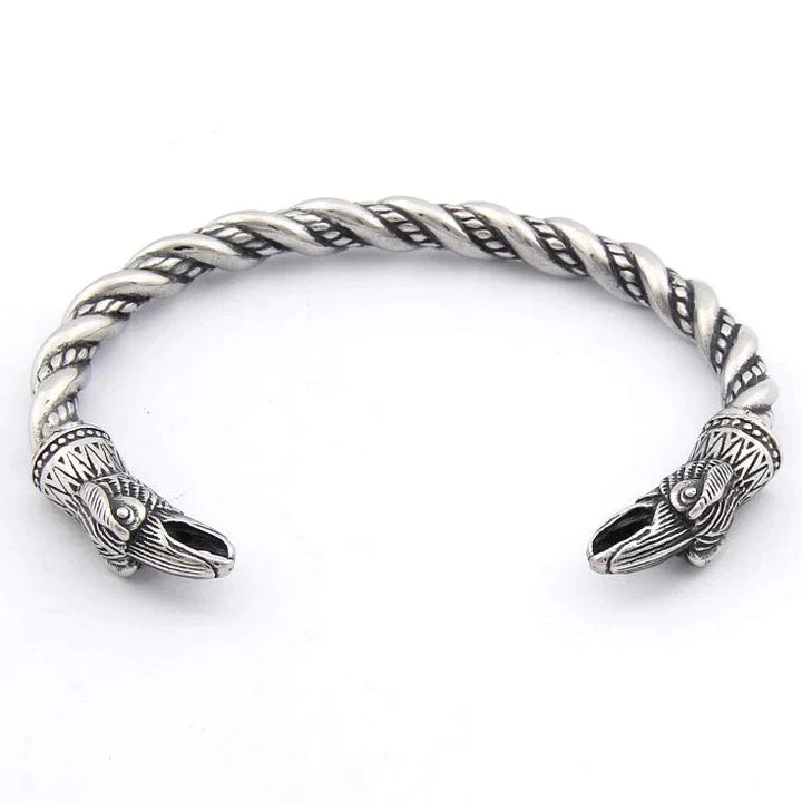 Viking Arm Ring With Huginn and Muninn Ravens