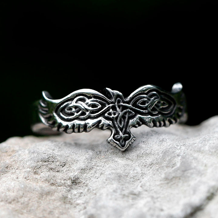 Viking Ring - Silver Odin's Raven