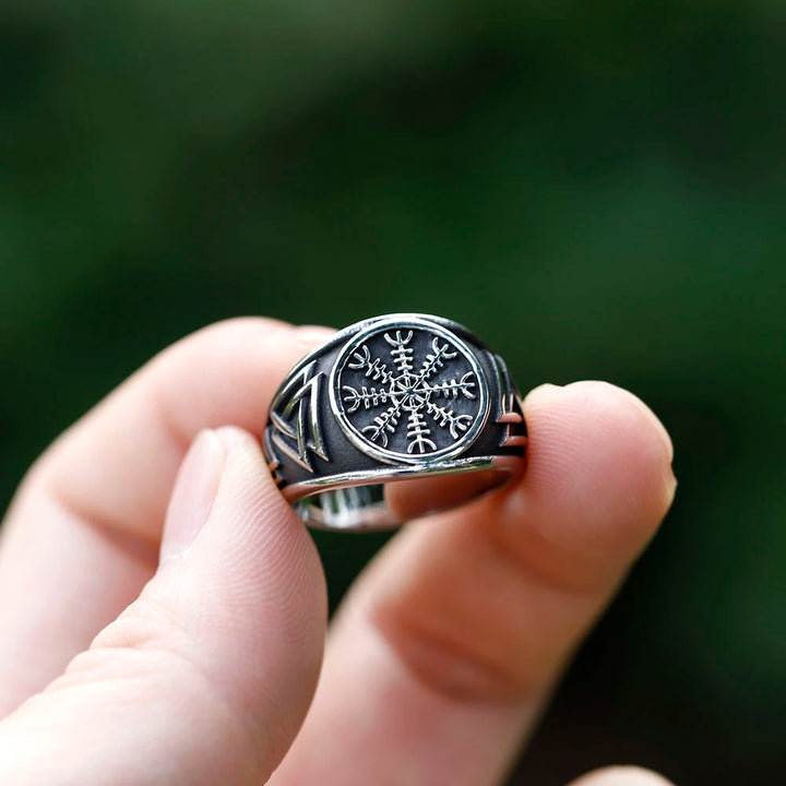 Viking Ring - Silver Aegishjalmur Knot