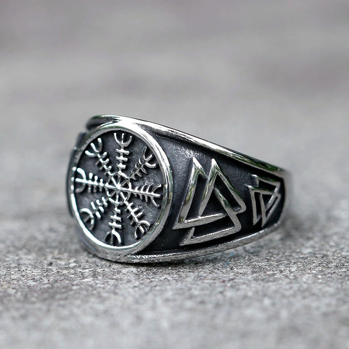 Viking Ring - Silver Aegishjalmur Knot