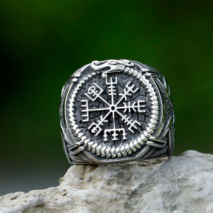 Viking Ring - Vegvisir Serpent