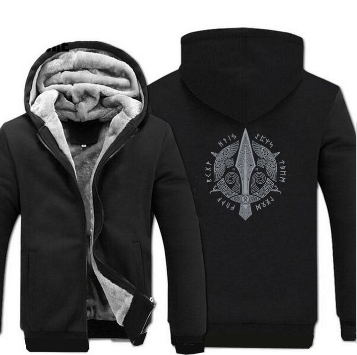 Viking Hoodie With Odin's Gungnir Print