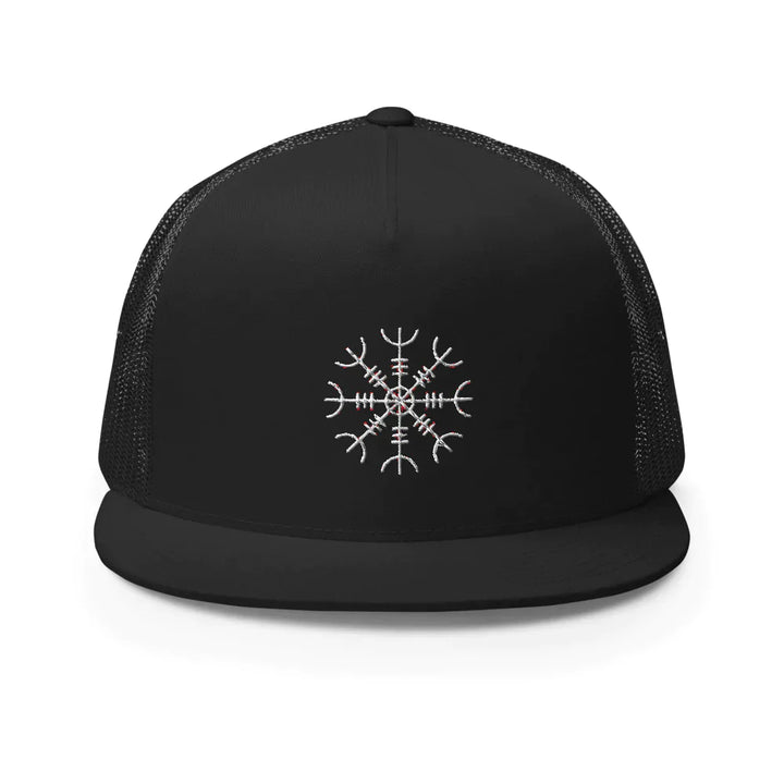 Viking Trucker Cap With Helm of Awe Symbol