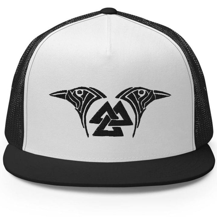 Viking Trucker Cap Featuring Valknut & Odin's Ravens