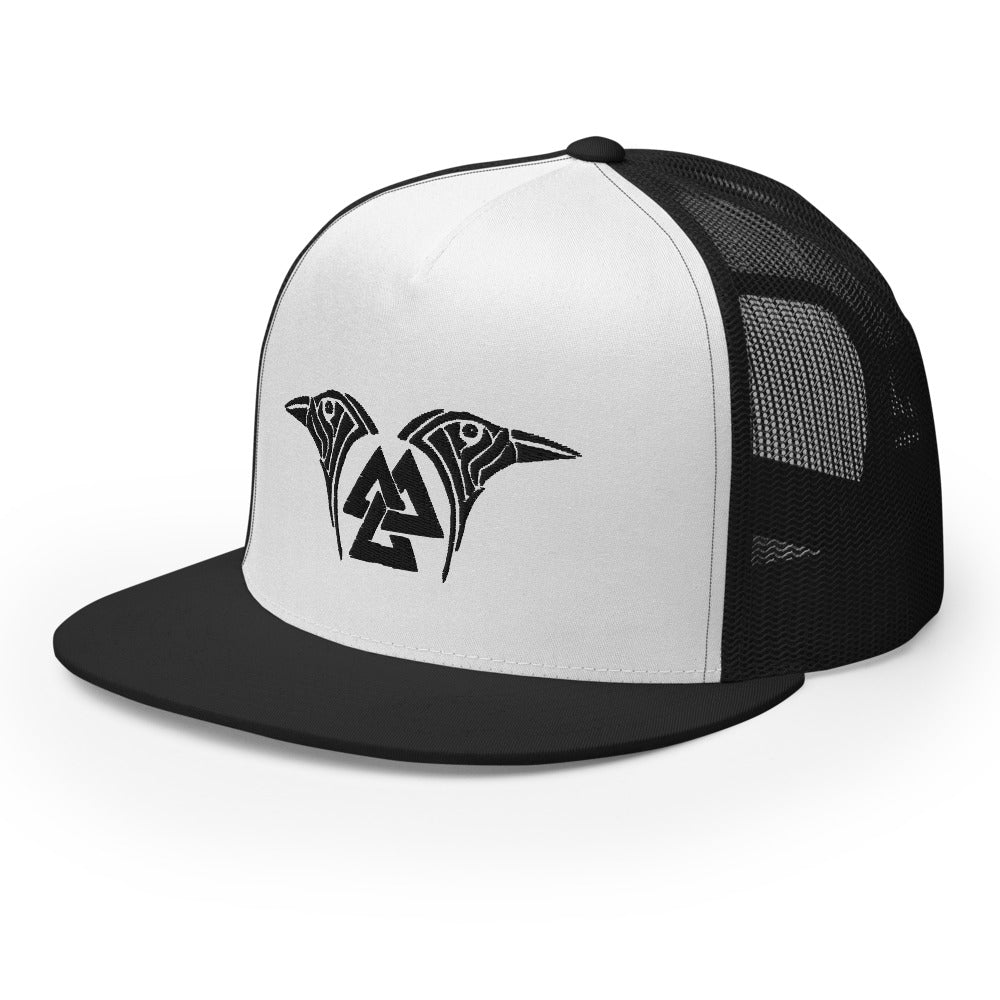 Viking Trucker Cap Featuring Valknut & Odin's Ravens