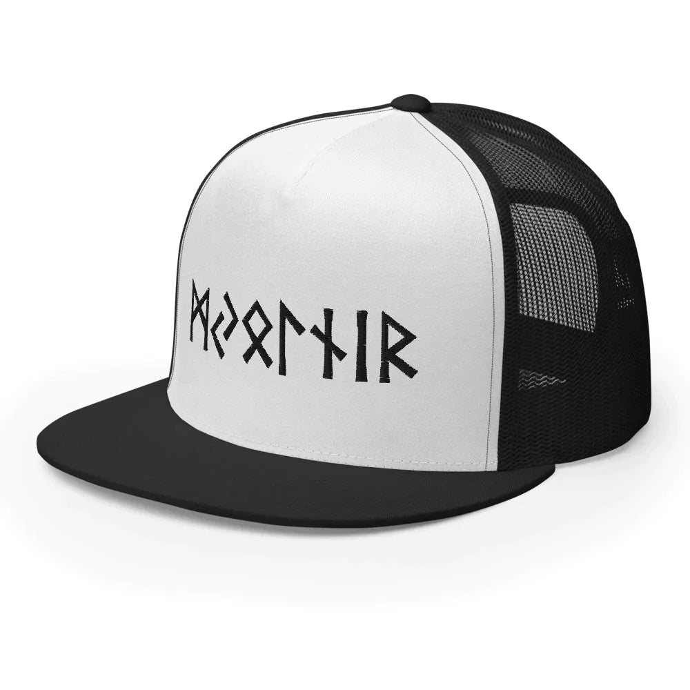 Viking Trucker Cap Featuring Mjolnir (Old Futhark)