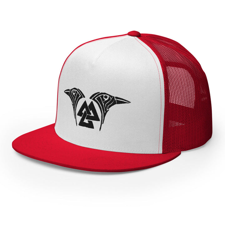 Viking Trucker Cap Featuring Valknut & Odin's Ravens