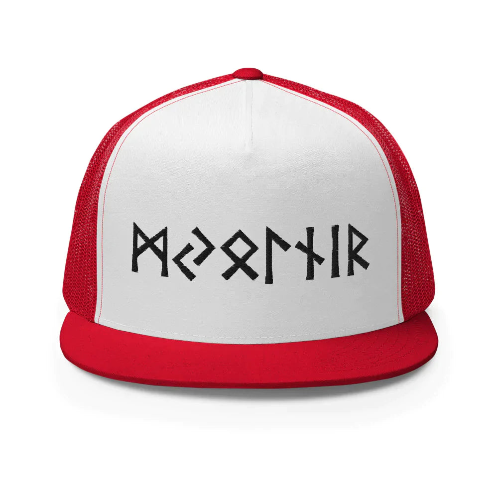 Viking Trucker Cap Featuring Mjolnir (Old Futhark)