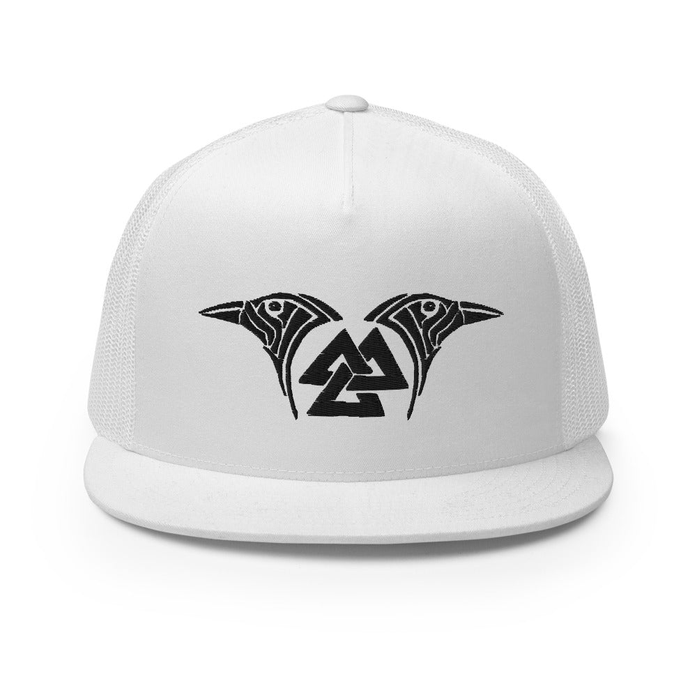 Viking Trucker Cap Featuring Valknut & Odin's Ravens