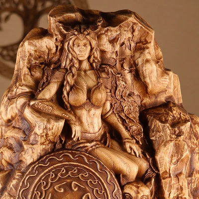 Handcrafted Wooden Statue- Viking Goddess Freya