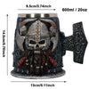 Mjolnir Tankard Mug Featuring A Viking Skull With Horned Helmet