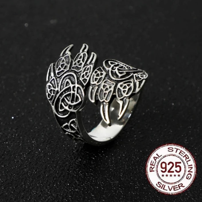 Viking Ring - Silver Wolf Claws