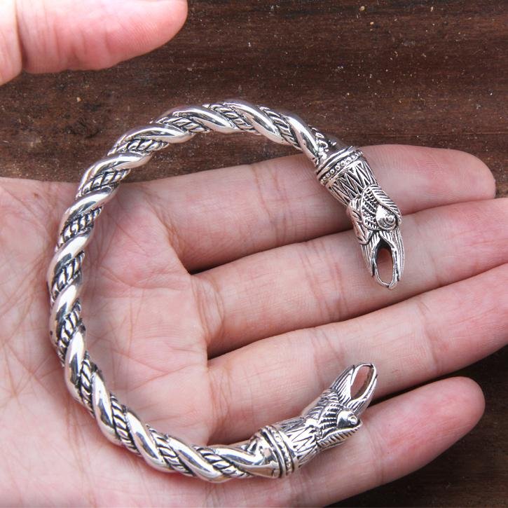 Viking Arm Ring With Huginn and Muninn Ravens
