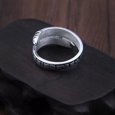 Sterling Silver Jörmungandr Viking Ring