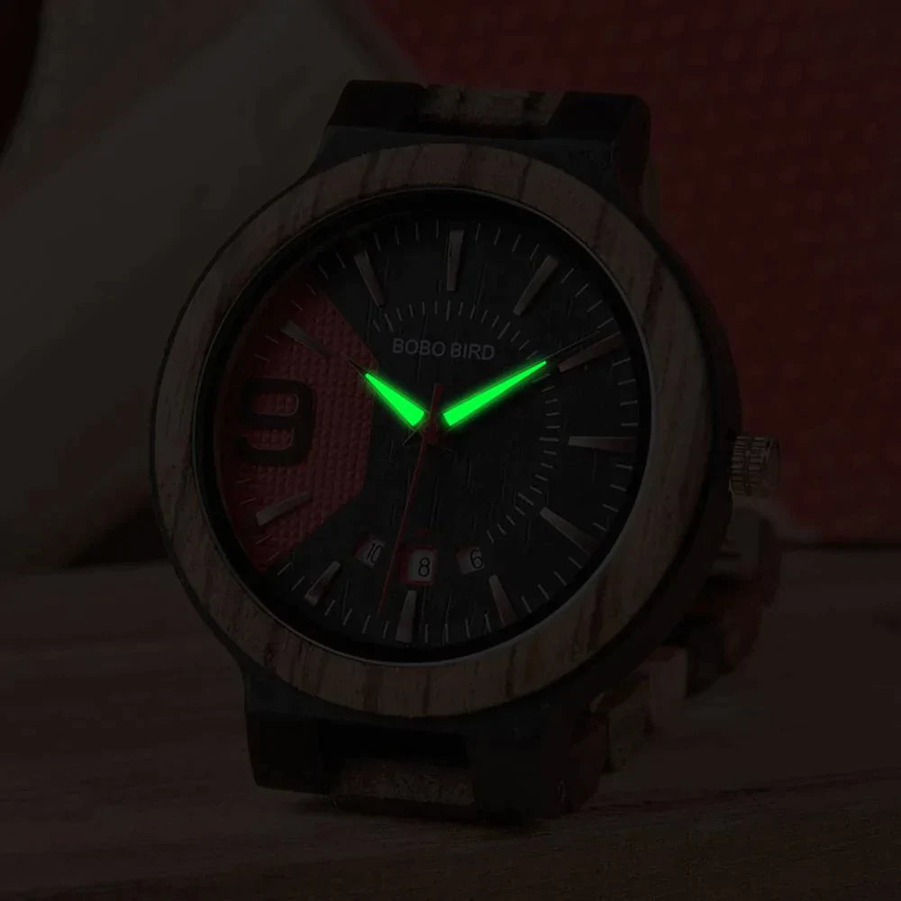 Viking Wood Watch With Norse Design