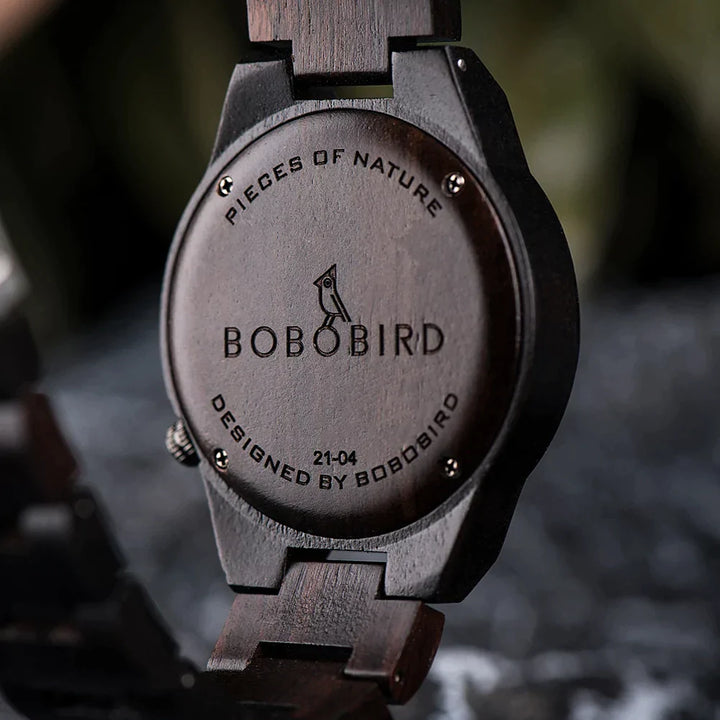 Wooden Viking Watch Featuring Odin's Triskelion