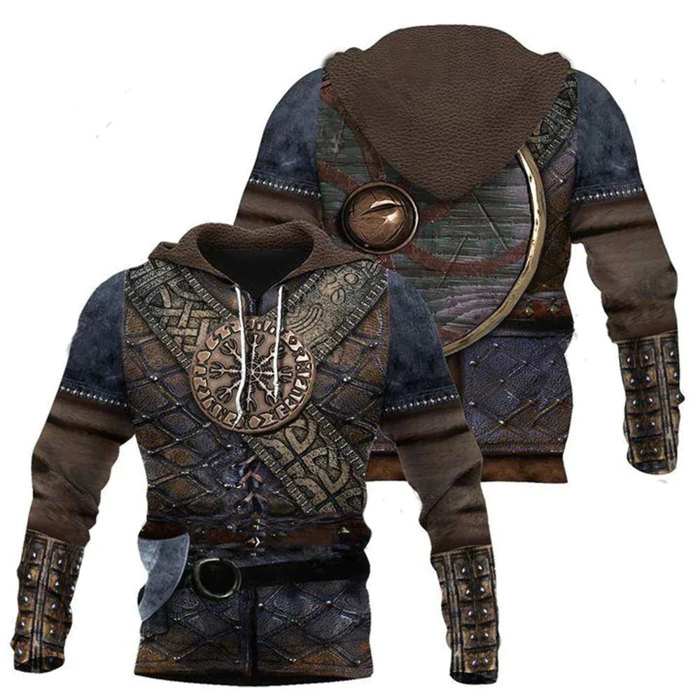 Medieval Viking Hoodie Helm Of Awe Valhalla Vikings