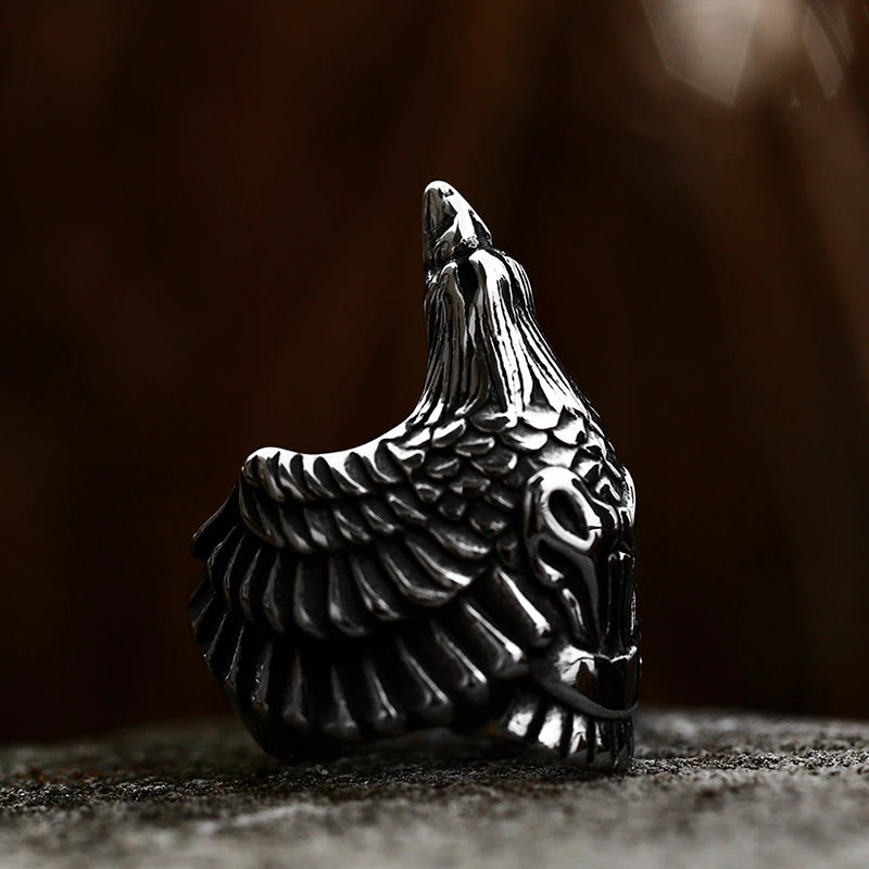 Viking Ring Flying Raven Valhalla Vikings