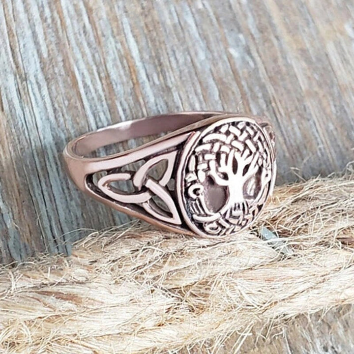Viking Ring - Silver Yggdrasil Tree Knotwork