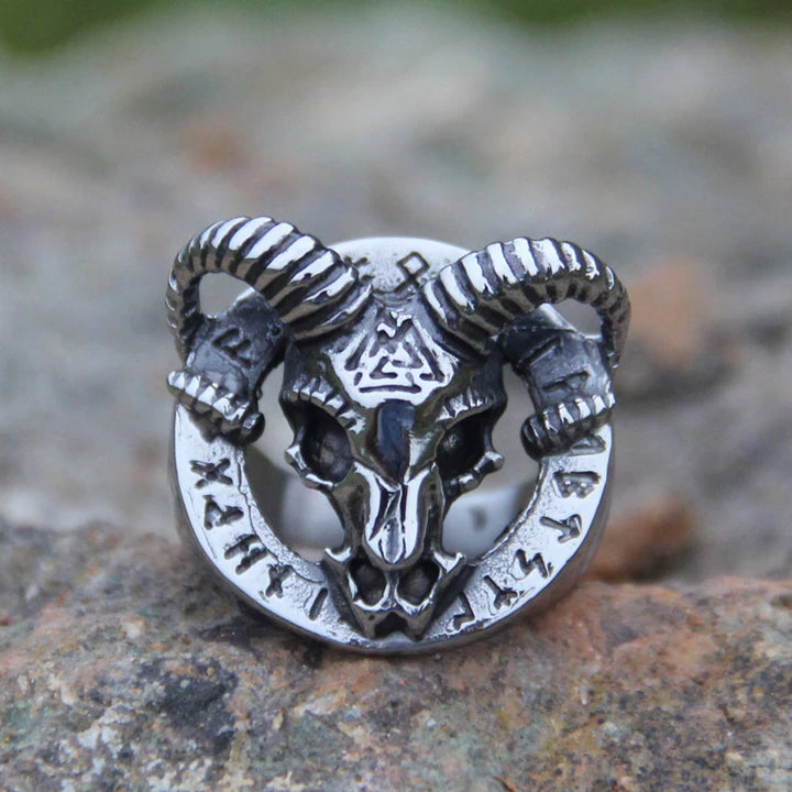 Viking Ring - Silver Ram Head