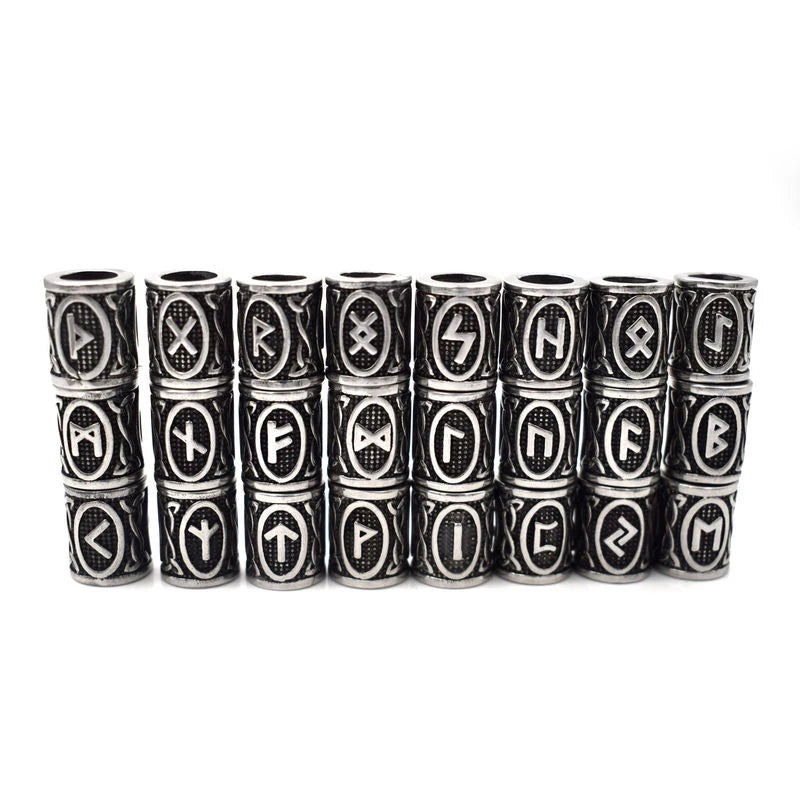 VIKING BEARD BEAD WITH NORSE RUNES