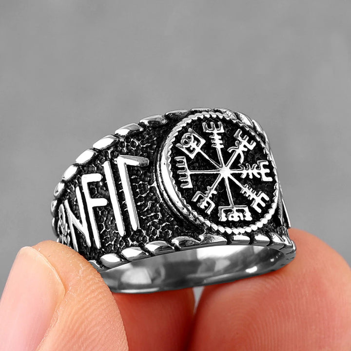 Viking Ring - Silver Hail Odin Vegvisir