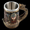 Viking Tankard Mug - Drakkar Dragon Ship Mug Featuring Norse God Odin