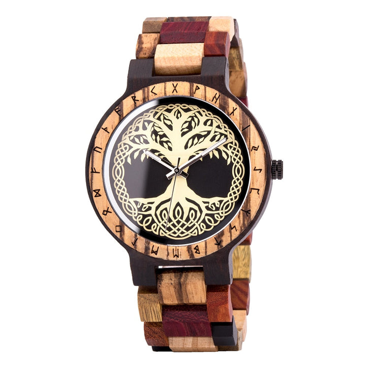 YGGDRASIL TREE OF LIFE WOODEN VIKING WATCH