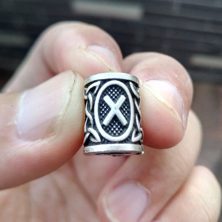 VIKING BEARD BEAD WITH NORSE RUNES