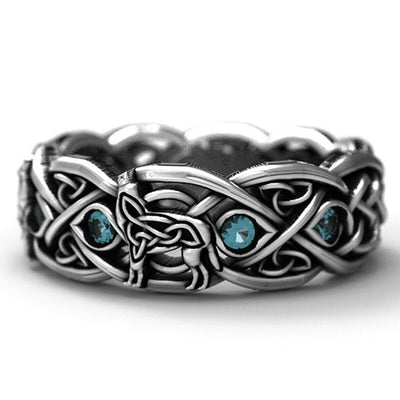 Celtic Wolf Viking Ring