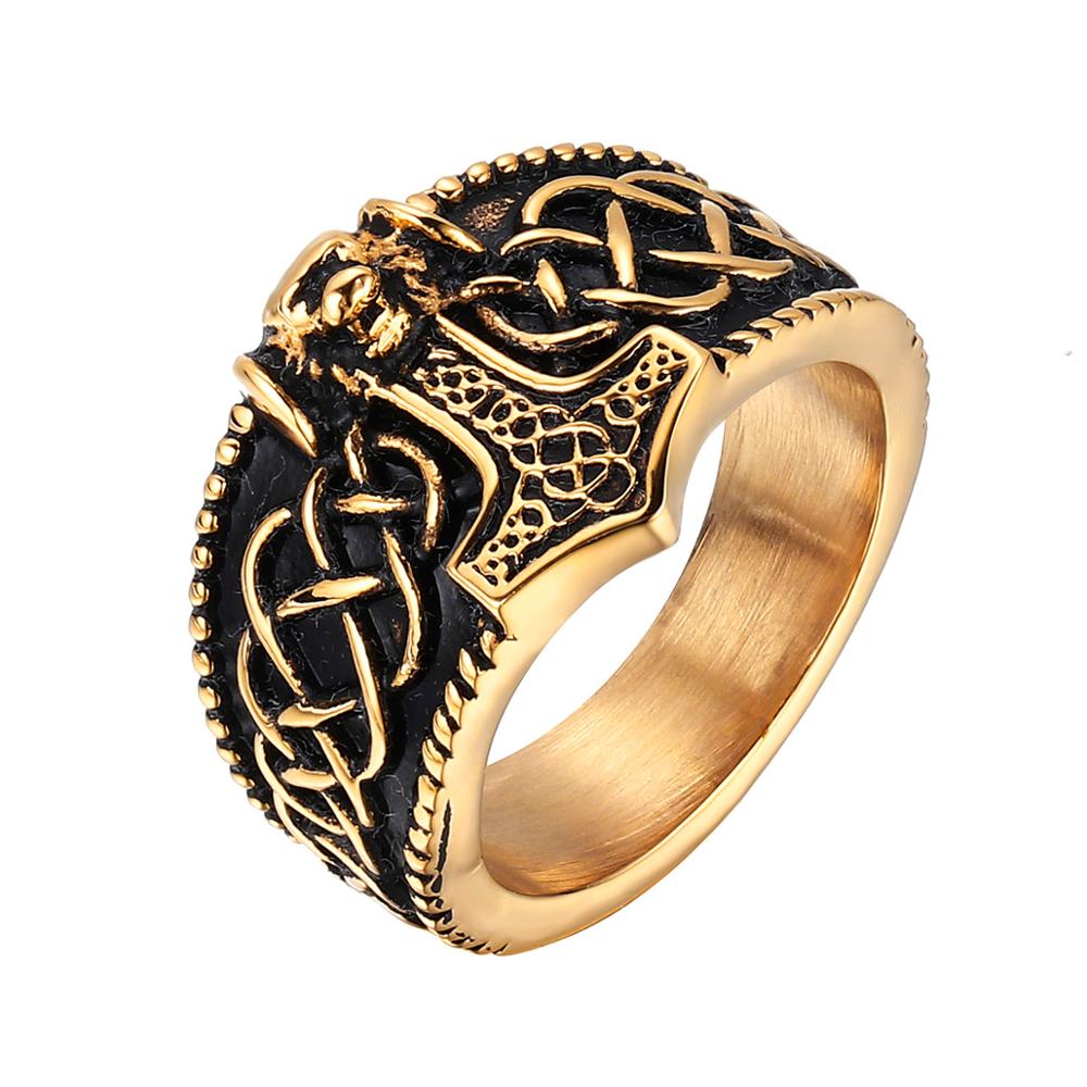 Viking Ring - Thor's Hammer Celtic Knot