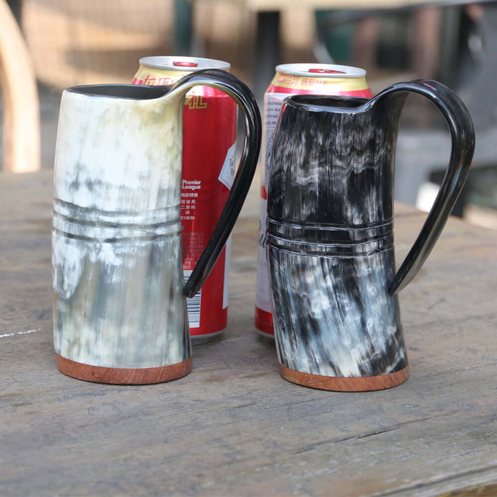 AUTHENTIC DRINKING HORN TANKARD CRAFTED FROM REAL BUFFALO HORN