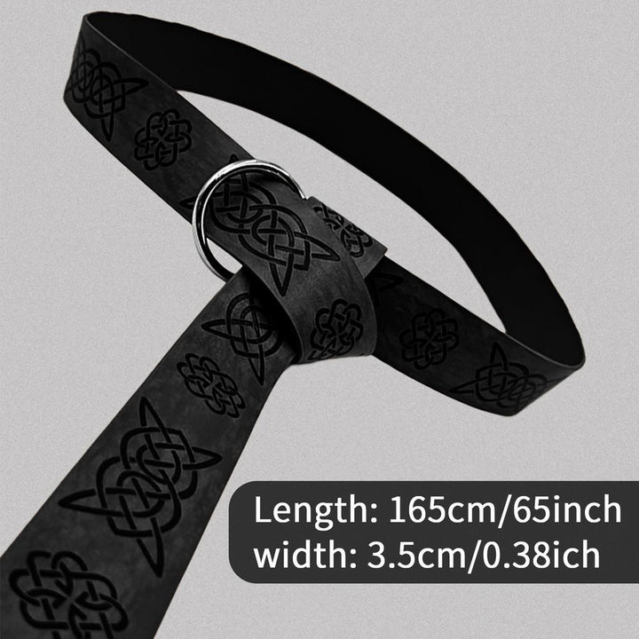 Medieval Embossed PU Leather O Ring Belt