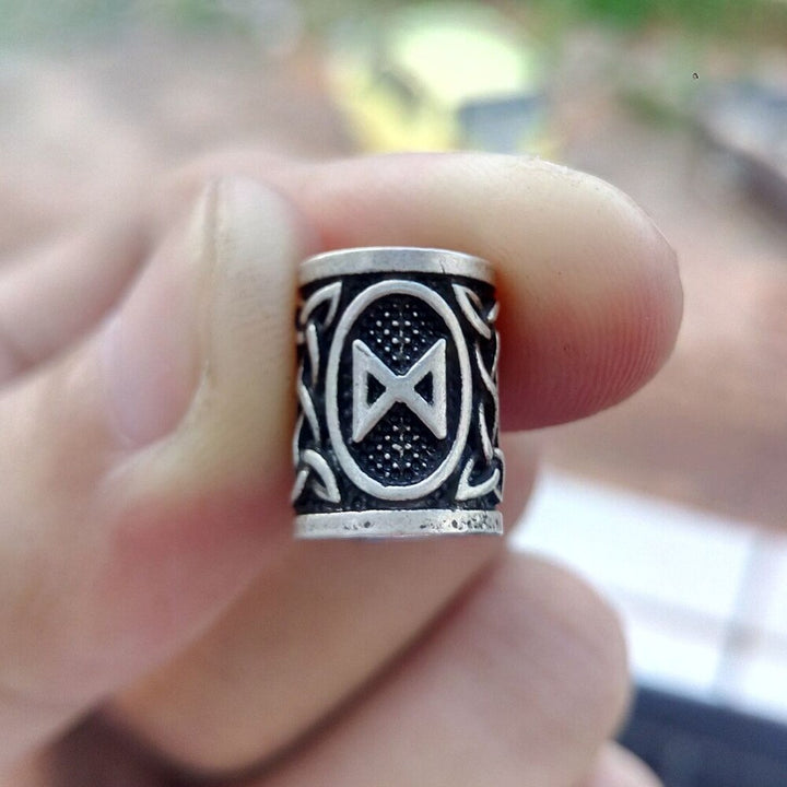 VIKING BEARD BEAD WITH NORSE RUNES