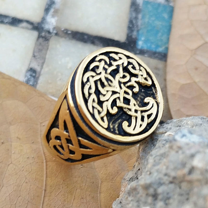 Viking Ring - Bronze Tree of Life Knotwork