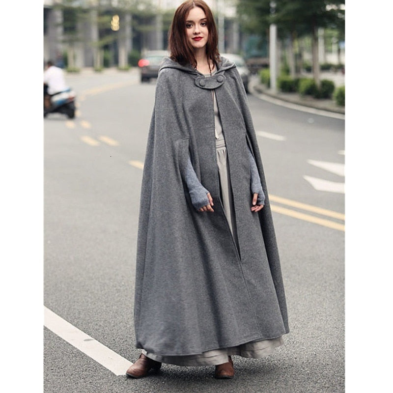 Hooded hot sale cloak coat