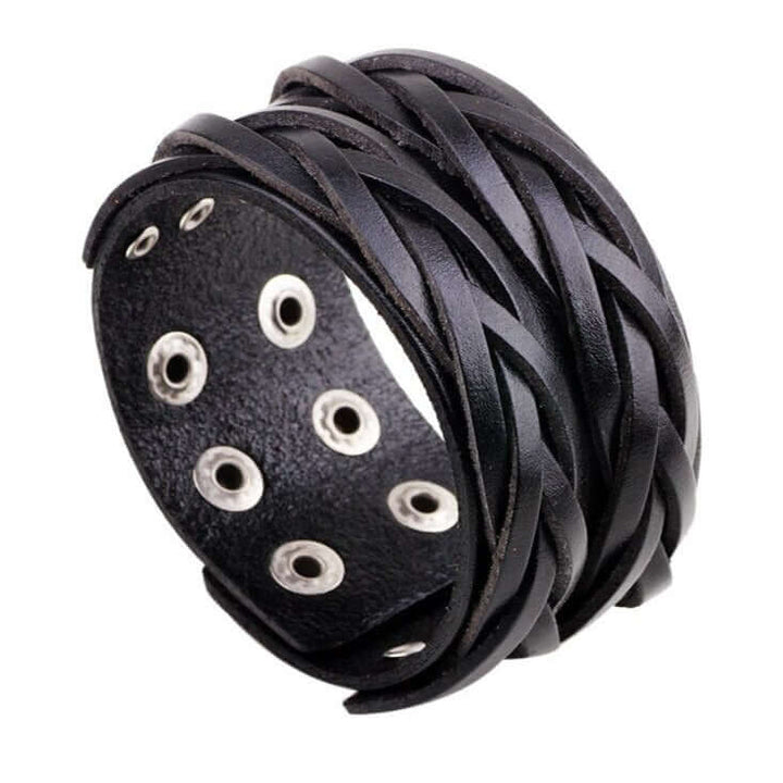 Braided Leather Cuff Bracelet