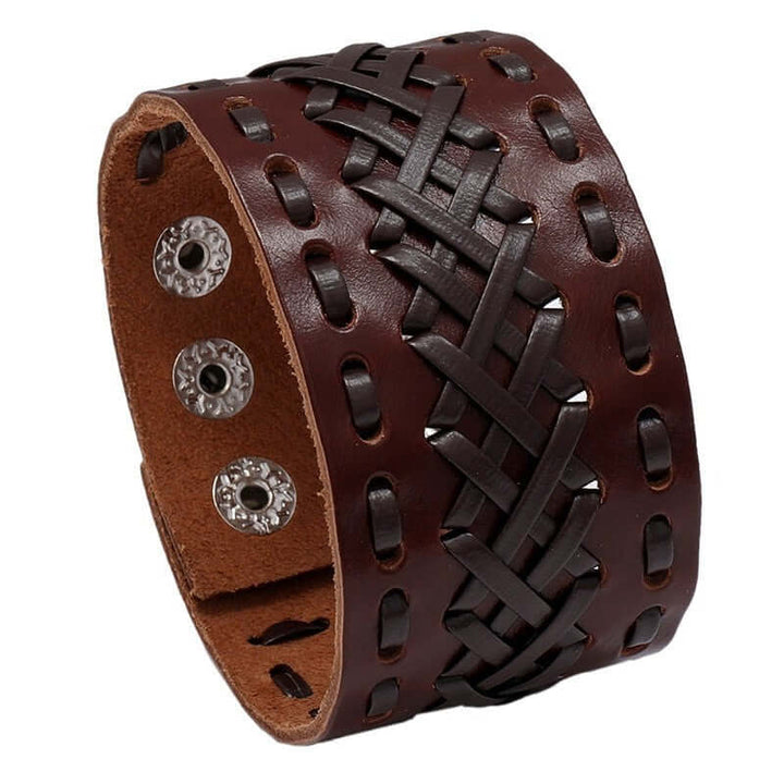 Braided Leather Cuff Bracelet