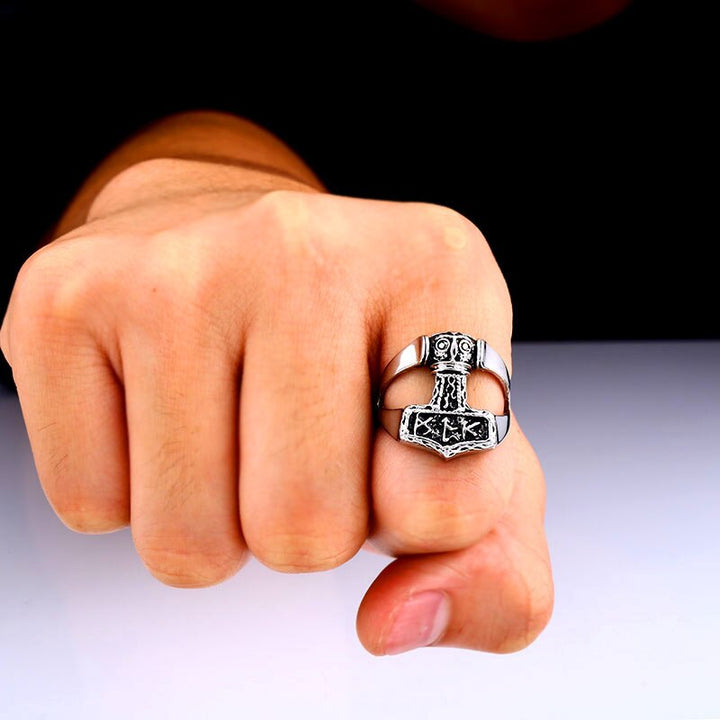 Viking Ring - Old Norse Mjolnir