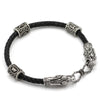 Viking Leather Bracelet - Geri & Freki Runes