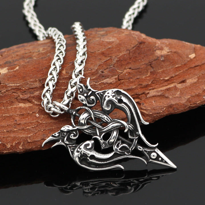 VIKING NECKLACE WITH HUGINN & MUNINN DESIGN