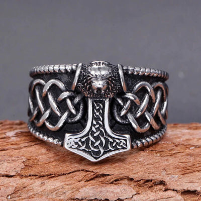 Viking Ring - Thor's Hammer Celtic Knot