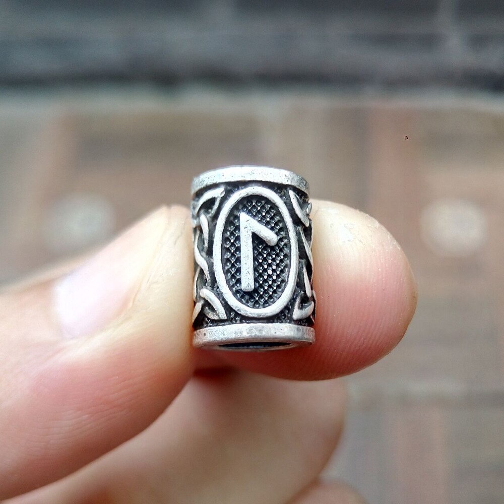 VIKING BEARD BEAD WITH NORSE RUNES