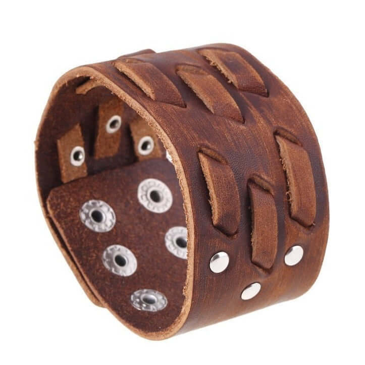 Braided Leather Cuff Bracelet