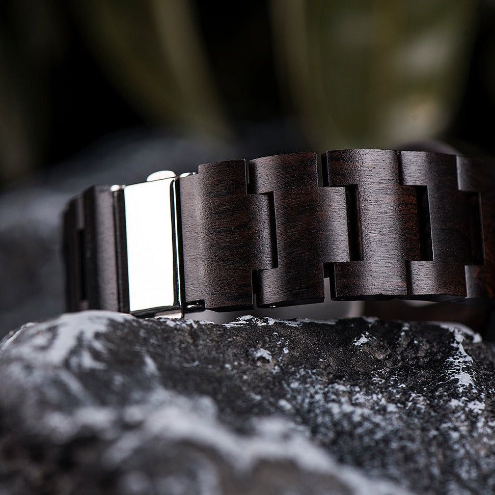 Wooden Viking Watch Featuring Odin's Triskelion