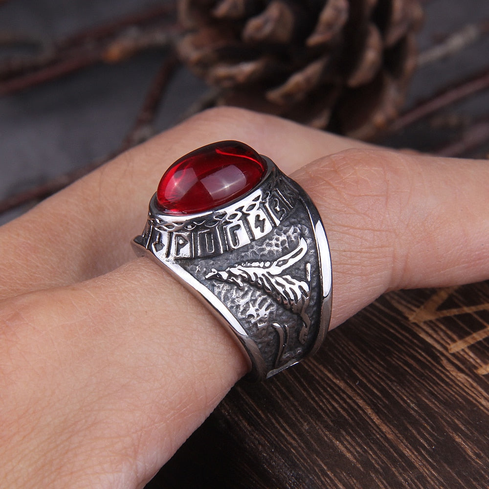 Viking Ring - Wolf And Raven Blood Ring