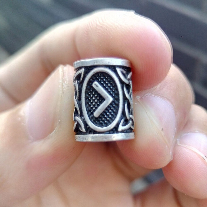 VIKING BEARD BEAD WITH NORSE RUNES