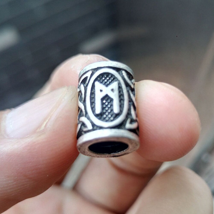 VIKING BEARD BEAD WITH NORSE RUNES