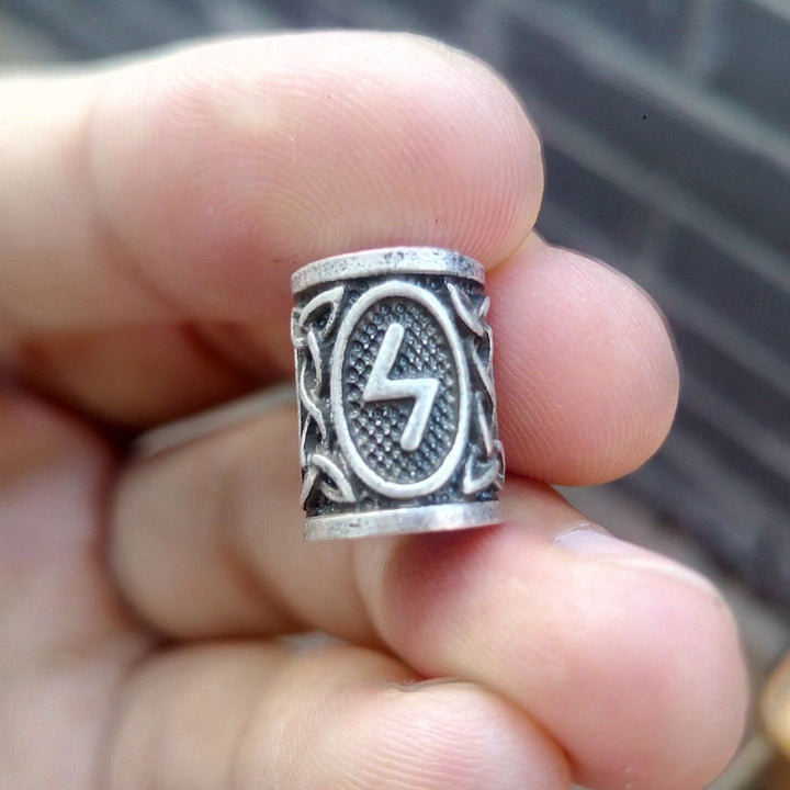 VIKING BEARD BEAD WITH NORSE RUNES