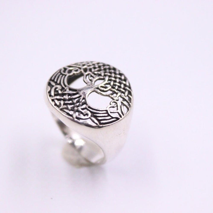 Yggdrasil Tree of Life Viking Ring - Sterling Silver